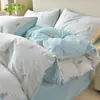 Juego de Cama de Cuatro Piezas Estilo Sábana y Funda de Edredón de Algodón Puro Estampado Nuevo 2026
