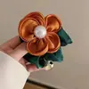 Verão Nova Atmosfera Retro Pérola Flor Intestino Grosso Anel de Cabelo Moda Alta Elasticidade Rabo de Cavalo Amarrar Cabeça Borracha Tendão Corda de Cabelo