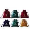 Bolsa Pequeña de Satén Negro Logo Personalizado Mini Bolsa para Guardar Joyería 8*10cm Bolsa de Satén con Cordón