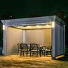 Gazebo eléctrico chino de aleación de aluminio, nuevo, para villa, de aleación de aluminio, personalizado, para exteriores, con lente eléctrica y luz.