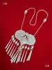 Joyería de Plata Yi de Daliangshan Sichuan Plata Mate Tradicional Étnica para Mujer Placa de Nombre Collar Performance Especial Danza Retro