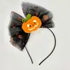 Faixas de Cabeça, Grampos, Acessórios de Cabelo de Halloween Mais Vendidos no Exterior, Faixas de Cabeça de Rede com Estampa de Abóbora e Fantasma, Adereços para Fotos