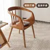 Silla tipo Cápsula Espacio Creativo de Cafetería de Madera Maciza Silla con Reposabrazos de Diseñador Silla con Respaldo de Restaurante Silla de Comedor Retro de Madera Maciza