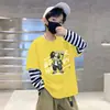 Camiseta de Algodón Puro de Manga Larga para Niños, Nueva Colección Primavera/Otoño 2026, para Bebés Niños, Camiseta Interior para Niños, Top con Estampado de Dibujos Animados