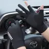 En Stock Nuevos Guantes de Seda Helada Finos Antideslizantes de Medio Dedo para Mujer, Diseño de Dos Dedos Expuestos, Guantes para Hombre para Reparto y Servicio de Comida