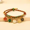 Festival del Bote del Dragón cuerda colorida Xizang dios de la riqueza de cinco vías pulsera pulsera tejida a mano estilo chino nuevo cuerda roja regalo venta al por mayor