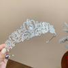 Tiara de Flor de Diamante Folha Coroa de Aniversário de Princesa Atmosfera Coroa de Cabeça Luxo Leve Moda Alto Senso Joias Atacado Mulheres