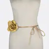 Cadena de Cuerpo para Cinturón Accesorio Elegante para Mujeres, Collar de Corbata Cuello con Rosa de Satén Floreciente, Cadena de Cintura, Faja con Forma de Corsé