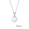 Collar de Cadena para Clavícula de Plata 925 Chapada en Calcedonia Blanca Lichi Congelado Fuzi para Mujer Celebridad de Internet Coreana Personalidad Elegante Moda