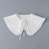 Chal Pequeño de Encaje Dulce Retro para Combinar con Todo Cuello de Muñeca de Encaje Doble Otoño e Invierno Cuello Falso con Suéter Suéter