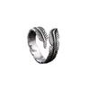 Anillo de Pluma Estilo Indio, Anillos Retro Europeos y Americanos para Hombres y Mujeres, Accesorios de Nicho, Suministro Transfronterizo, Venta al por Mayor por Fabricante