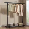 Perchero de pie para uso en interiores en el hogar, perchero para sala de estar, dormitorio, de una sola barra, engrosado, móvil, perchero simple para abrigos y sombreros para balcón