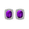 Deseo venta caliente moda color tesoro aretes fabricantes mayoreo aretes de diamante rectangulares aretes de cristal de circón color diamante completo