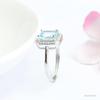 Anillo Cuadrado Jueyu de Plata S925 Incrustado con Topacio Azul Suizo Natural Venta Directa en Transmisión en Vivo de Joyas S2050608A
