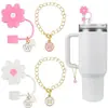 (2+2) Cubierta de Popote de Flor para Accesorios de Taza Stanley 10 mm Silicona Reutilizable
