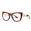 Explosiones transfronterizas de comercio exterior ojo de gato pata de metal para mujer gafas planas anti-luz azul gafas de sol callejeras europeas y americanas INS hombres 9230-1