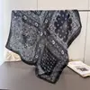 Bufanda Cuadrada Grande de Seda Artificial para Mujer, Primavera y Verano, Delgada, para Viaje, Protector Solar, Chal, 90x90cm, Bufanda, Bufanda Decorativa, Pañuelo para la Cabeza
