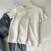 Camiseta de Botones de Manga Corta Suave y Amigable con la Piel para Mujer, Nuevo Estilo de Otoño, Top Camisa Base Interior Cepillada