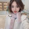 Corea del Sur Color Sólido Imitación Piel de Conejo Bufanda Simple Invierno Cálido Bufanda Temperamento Moda Todo Combinable Estudiante Mujeres Suave Ceroso Agradable a la Piel