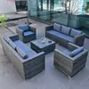 Sofá de Ratán para Exteriores, Impermeable, Protección Solar, Ocio, Silla Doble de Ratán de Hierro Forjado, Juego de Muebles para Exteriores, Balcón, Aire Libre