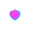 Acero Inoxidable Estilo Hip-Hop Forma de Corazón Placa de Identificación para Perro Gato Colgante de Amor Colgante con Logo Adorno para Mascota Collar Grabado