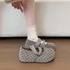 Vestido boho de lunares retro, zapatos casuales elegantes para usar sobre otra ropa, nueva colección 2026, estilo otoño con tiras y diseño de punta cerrada