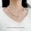 Collar de cadena para la clavícula con colgante de perla y cereza, suave y amoroso, versátil, de alta gama, lujo ligero, exquisito, único, elegante y con estilo