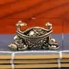 Novos Lingotes de Latão Antigo Ornatos Ruyi Auspiciosos Ruyi Fortuna Lingote Oco Ornatos de Decoração para Mesa de Escritório