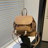 Mochila Universitaria Retro de Corea del Sur para Mujer 2024 Nueva Mochila Moda Otoño e Invierno Combinable Bolso de Hombro Cubo Nicho