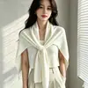 Chal de Aire Acondicionado de Alta Calidad Primavera/Verano 2026 para Mujer, Protector de Cuello Versátil en Forma de T de Color Sólido, Bufanda de Punto para Exteriores