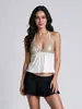 2026 Camisola de Moda Transfronteriza Europea y Americana Nuevo Estilo Ropa Exterior Casual Versátil Cuello Halter Patchwork Color Sólido Chaleco de Moda