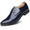 Zapatos de Cuero Casual de Negocios Retro Británicos para Hombre Puntiagudos Estilo Coreano Zapatos de Cordones de Cuero Patentado para Hombre Zapatos de Hombre Talla Grande 48