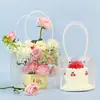 Presente transparente Bolsa de flores portátil Bolsa de presente de mão Bolo Sobremesa Quadrado Saco de embalagem de buquê de barraca Dia dos namorados