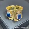 Pulseira Ajustável com Pedra Natural de Formato Irregular Fosca, com Pedras Brutas Incrustadas, Joia de Alto Padrão, Estilo Personalizado Transfronteiriço Europeu e Americano, Fornecimento