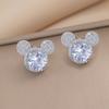 Moda transfronteiriça temperamento brincos grama da sorte zircão flor amor urso brincos nicho luz luxo novo design sentido