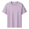 Nuevo Producto de Verano Camiseta de Color Sólido con Cuello Redondo de Lyocell Sorona Logo Personalizado Lisa Manga Corta Camisa Cultural Personalización