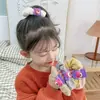 Novo Scrunchie Urso Morango Versão Coreana Corda de Cabelo Veludo Ins Clipe de Cabelo Urso Fofo Celebridade da Internet Corda de Cabelo Outono e Inverno