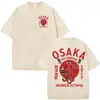 Camiseta Gráfica Divertida Polvo Bêbado Osaka Dotonbori Lavagem Vintage Japão Harajuku Manga Curta Unissex Algodão