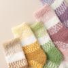 Calcetines de Coral con Rayas Color Degradado Bloque de Color para Mujer Otoño e Invierno Espesos Cálidos para el Suelo Calcetines para Dormir para Adultos en Casa