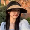 Sombrero de Sol de Verano para Mujer con Protección UV Negra, Sombrero Profesional de Sombrilla con Ala Ancha para Cubrir la Cara