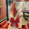 Chaveiro de Laço com Strass Criativo Transfronteiriço, Pingente Fashion de Luxo Leve para Bolsa Feminina, Enfeite de Chaveiro de Carro