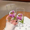 Estilo Ins Popular de Venta Caliente en el Extranjero Funda Magnética Roja de Tulipán para Teléfono Cubierta Protectora Acrílica Transparente Galaxy S26