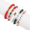 B2906 Natal Transfronteiriço Tecido Colorido Cerâmica Macia Pulseira Elástica terno Pulseira de Letras Boêmia para Mulheres
