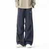 Nuevos pantalones casuales de otoño, pantalones cargo rectos holgados para hombre, pantalones paracaídas versátiles de secado rápido, blancos de moda