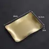 Prato Retangular de Aço Inoxidável Retrô Placa Criativa Dourada para Churrasco Placa Ondulada Prato Plano para Sobremesa Prato Rasos Prato Antigo para Churrasco