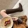 Botas de Moda de Piel Gamuzada con Cremallera Lateral y Punta Fina de Diseño de Nicho 2026 Nuevas Llegadas de Invierno Dos Alturas de Caña Botas Largas Elegantes y Sencillas