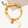 Pulseira de enrolar com peso satisfatório, esmalte azul queimado dourado do Vietnã, pulseira de torre de desejos, estilo nacional, personalidade