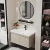 Nuevo Práctico Espacio Panal de Abeja Aluminio Gabinete de Baño Cerámica Integrado Lavabo Encimera de Lavabo Baño Apartamento Pequeño