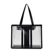 Bolso de Hombro Transparente Personalizado para Mujer, Gran Capacidad, Bolso Satchel Casual y Sencillo, Bolso Tote de Estilo Coreano Moderno y a la Moda