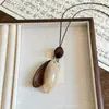 Nuevo Collar Colgante Largo Corazón Color Café Estilo Chino Cadena de Suéter Estilo Antiguo Zen Retro Cordón Accesorios Decorativos para el Cuello
